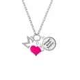 thumbnail image 2 of Delight Jewelry Silvertone Large Greek Letter - Sigma - Hot Pink Heart Nurse Strong Zoe Necklace, 2 of 4