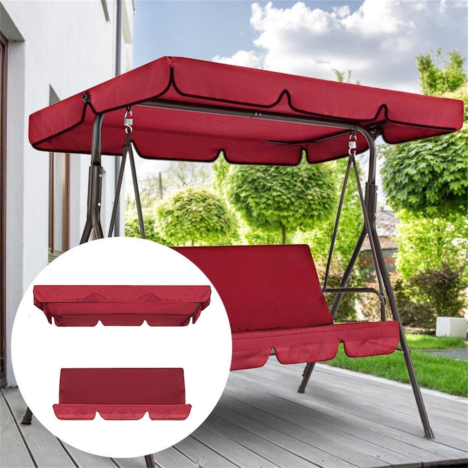Foldable Replacement Swing Hammock Seat Cover Backrest Garden Patio Chair Bench 
