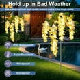 thumbnail image 6 of GLUAAE 2 Pack Solar-Powered Wisteria Flower Lights - Waterproof Outdoor Solar Lights for Garden, Patio & Yard Decor with Warm White LED-Yellow, 6 of 7