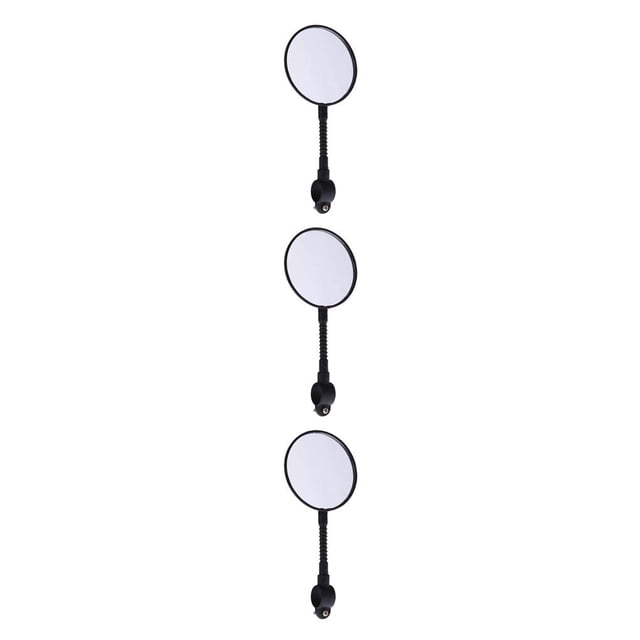 Transemion 8.5mm Glass Bike Rearview Mirror Mountain Cycling Flexible Handlebar Wide Angle Lightweight Rear Back View Mirror Black 8.5cm 3Set