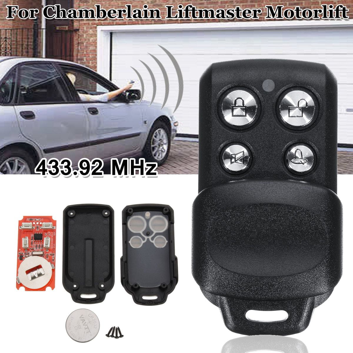 433 92mhz Garage Door Remote For Chamberlain Liftmaster Motorlift