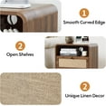 thumbnail image 6 of 24" Nightstand Set of 2, Large End Table with Door & Charging Station AC + USB + Tpye-C, Mid-Century Farmhouse Linen Decor Night Stand Side Table for Living Room Sofa Couch Side, Bedroom Bedside, 6 of 13