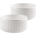 thumbnail image 2 of Non-Slip Ceramic Dog Bowls,6" Dog Food and Water Bowl Set with Silicone Base, 32oz/4cups Weighted Flip-Proof Pet Feeding Bowl for Medium Dogs (Medium,White), 2 of 4