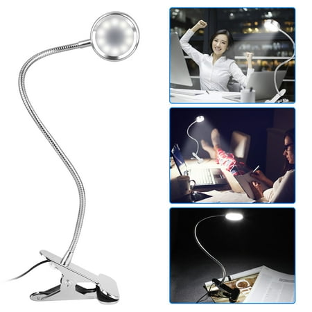 Flex Neck Reading Light EEEKit Reading Light USB Reading Light, Clip on light Laptop Lamp with 20pcs LED Bulb, 360° Flexible Goose Neck,4 Brightness Modes-Sliver,360° Flexible Goose Neck ()