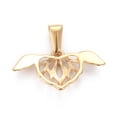 thumbnail image 2 of 304 Stainless Steel 10 pc Valentine's Day 304 Stainless Steel Pendants Flying Heart Golden 13x25.5x3mm Hole: 7.5x3mm., 2 of 3