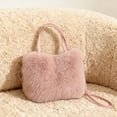 thumbnail image 6 of Women Handbag Fuzzy Tote Bag Shoulder Bag Soft Plush Material for Casual Daily Work Party Use, 6 of 7