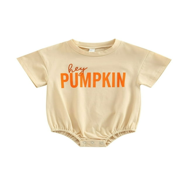 Barboteuse Halloween pour Bébés Garçons Filles Nouveau-Né Imprimé Lettre Dessin Animé Manches Courtes Col Rond Combinaison