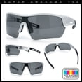 thumbnail image 2 of Polarized Mens Retro Sport Shield Wrap Around Plastic Rectangular Sunglasses Silver - Black, 2 of 8