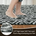 thumbnail image 2 of Solid Color Fluffy Rugs, Non-slip Soft Shaggy Floor Carpet Mats & Rugs for Room Decor, Washable Non-slip Modern Area Rug, Modern-style Decorative Carpets for Home Livingroom Bedroom, Gray Checkered, 2 of 8