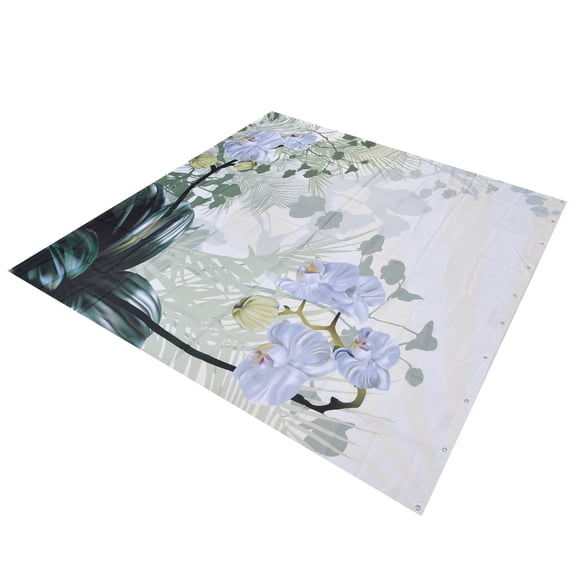 Waterproof Polyester Flower Plants Pattern Shower Curtain with Hooks for Bathroom Decoration, 71 x 79 Inches / 180 x 200 cm