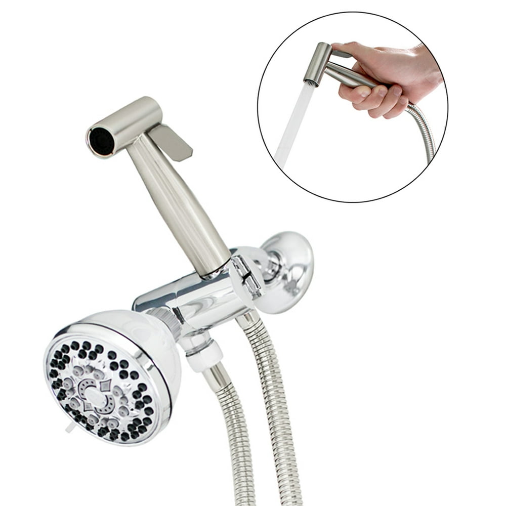 SmarterFresh Hand Held Shower Bidet Stainless Steel Sprayer Set, Warm
