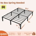 thumbnail image 3 of 16 Inch High QUEEN Metal Bed Frame with Under-Bed Storage Space,Heavy Duty Metal Platform Bed Frame with Reinforced Slats Support,No Box Spring Needed, Noise Free, Easy Assembly, 3 of 8