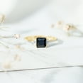 thumbnail image 4 of Princess Cut Lab Grown Black Diamond Solitaire Ring with Diamond (AAAA Quality), 10K Yellow Gold, US 5.50, 4 of 9
