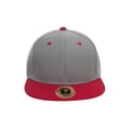 thumbnail image 2 of TopHeadwear Polyester Two-Tone Flat Bill Snapback - Grey/Red, 2 of 2
