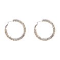 thumbnail image 1 of Pendientes de lujo ligeros y exagerados de estilo retro de metal plateado para mujer, elegantes y únicos, de alta gama, accesorio moderno y chic, 1 of 5