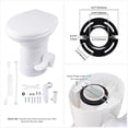 thumbnail image 3 of Yescom RV Toilet Porcelain Enamel Gravity Flush w/ Bidet Spray & Step Foot Stool, 3 of 10