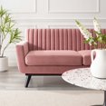 thumbnail image 7 of Tufted Loveseat Sofa, Velvet, Pink, Modern Contemporary Urban Design, Living Lounge Room Hotel Lobby Hospitality, 7 of 7