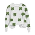 thumbnail image 2 of Felirenzacia Women’s Shamrock Sweatshirt St. Patrick’s Day Pullover Tops Lucky Graphic Shirt Casual Fleece Long Sleeve, Multicolor,M, 2 of 4