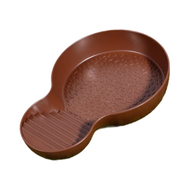 Piscina de baño para reptiles, plato de agua para tortugas, decoración de hábitat, cuenco de agua para alimentación de reptiles, plato de alimentación rojo pardusco