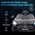 thumbnail image 3 of Qaba Mercedes-Benz AMG GTR Licensed 12V Kids Ride on Car with Remote Control, Soft Start, LED Lights, Music Horn & 3 Speeds for 3-6 Years, Black, 3 of 9