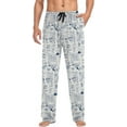 thumbnail image 4 of Top-kevin Abstract Spots Ink Blots Illegible Notes Men's Pajama Bottoms Lightweight Cotton Pj Pants with Pockets, 4 of 13