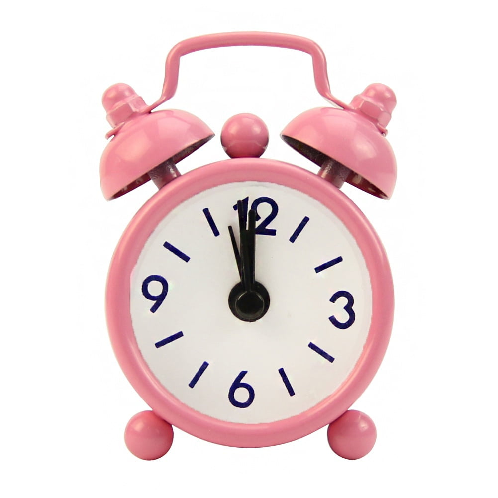 Visland Analog Alarm Clock, 1 . 57 inch Super Silent Non Ticking Small Clock, Battery Operated