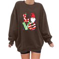 thumbnail image 1 of Top de suéter con estampado navideño de manga larga con cuello redondo para mujer primavera otoño Pompotops  FGAJ10636, 1 of 5