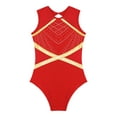 thumbnail image 4 of vastwit Kids Girls Sleeveless Ballet Leotard Mesh Splice Bodysuit Gymnastics Figure Skating Sports Tops Red 6, 4 of 7