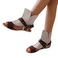 thumbnail image 3 of Brown Sandals Women Women's European and Retro Large Size Hollow Light Soft Sole Casual Shoes Sandals White 41, 3 of 7