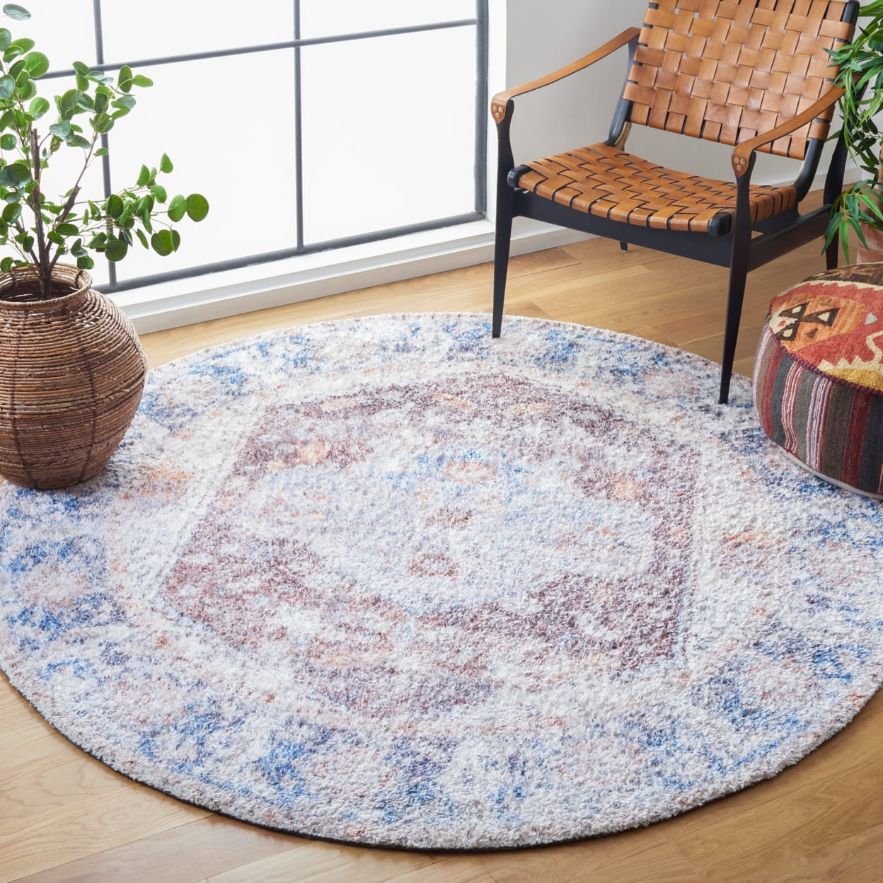 SAFAVIEH Classic Vintage Leandre Medallion Area Rug, Rust/Blue, 8' x 10'