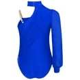 thumbnail image 4 of TSSOE Toddler Girls One Piece Gymnastic Leotards Ruched Mesh Fitness Bodysuit Dance Unitard Biketard Blue 12, 4 of 5