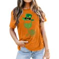 thumbnail image 1 of Prolriy T-Shirt de la Saint-Patrick pour Femmes, Imprimé Verre de Vin, Col Rond, Manches Courtes, Haut, T-Shirts pour Femmes, Hauts pour Femmes Orange m, 1 of 4