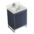 thumbnail image 3 of Fine Fixtures Opulence Collection 24 in. W x 18 in. D x 33 in. H Bathroom Vanity in Navy Blue with White Carrara Sintered Stone Sink - Chrome hardware, 3 of 8