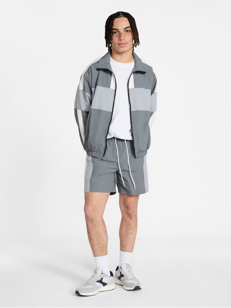 No Boundaries Windbreaker Jacket with Long Sleeves, Men's XS-5XL