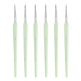 thumbnail image 1 of Uxcell 6 piezas de pinceles de detalle de pintura de 10 mm, pincel miniatura para pintura en acuarela y acrílico (1#), verde, 1 of 6