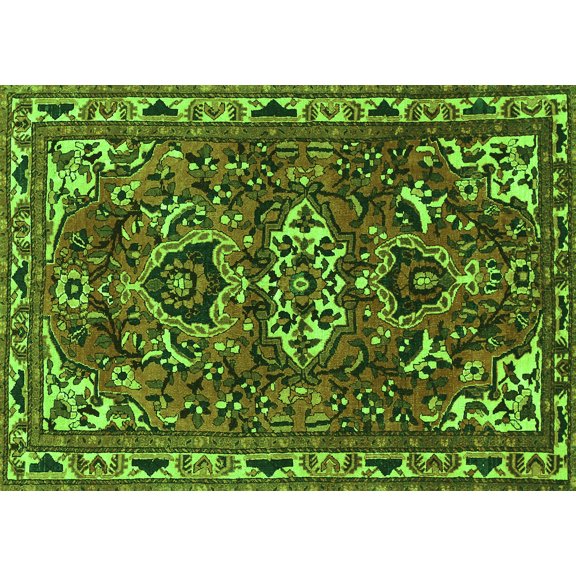 Ahgly Company Indoor Rectangle Persian Green Traditional Area Rugs, 5' x 7'