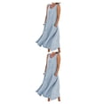 thumbnail image 2 of Qarigey vestido de lino de algodón de verano de las mujeres sin mangas cuello boho playa color liso kaftan con bolsillos azul cielo / s Azul cielo/S 2Conjunto, 2 of 6
