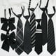 thumbnail image 4 of Corbata negra gris a cuadros a rayas para niña, lazo para niño, estilo anudado a mano, sin nudos, accesorios cortos para pareja, 4 of 5