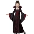 thumbnail image 1 of Medieval retro tie-up stand collar trumpet sleeve printed dress children's dress performanceClothes, 1 of 2