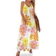 thumbnail image 1 of Vestido sin mangas con flores retro y elegantes de los años 60 en color rosa, naranja y amarillo Vestidos de novia para mujer 2024, 1 of 7