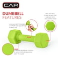 thumbnail image 3 of CAP, 2lb Neoprene Dumbbell, Yellow, Single, 3 of 7