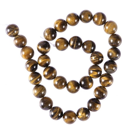 

38PCS Natural Round AB Grade Tiger Eye Agate Loose Stone Beads Bulk For Jewelry Making