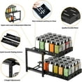 thumbnail image 2 of BOIVSHI Pull Out Spice Rack Organizer for Cabinet, 2-Tier Heavy Duty Slide Out Spice Rack for Inside Cabinets & Pantry, Kitchen Seasoning Organizer Vertical Spice Racks,9.7''Wx10.8''Dx9.2''H,Black, 2 of 8