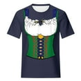 thumbnail image 4 of WREESH Womens Summer Oktoberfest Printed T-Shirts Dirndl Dress Graphic Tees Short Sleeve Crew Neck Pullover Slim Fit Soft Workout Shirts Navy B, 4 of 5