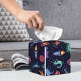 thumbnail image 5 of Uemuo Space Dinosaur Tissue Box Cover Holder, Square with Bottom Belt - PVC Leather Decorative Organizer for Tabletop, Bathroom, Car, Office, 5 of 8