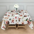 thumbnail image 3 of White Christmas Santa and Gift Pattern Square Tablecloth,Waterproof Square Table Cover,Wipeable Spillproof Washable Table Cover for Home Kitchen Party Decor 42"X42"(107x107cm), 3 of 6