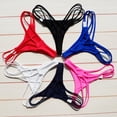 thumbnail image 3 of Set of 2 Bikini Underwear Bottoms Thong Swimsuit for Women Women's Black, 3 of 8