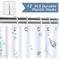 thumbnail image 3 of Nautical Coastal Shower Curtain, Ocean Themed Seahorse Seashell Starfish Coral Beach Bathroom Decor 72x72 Inch Polyester Fabric Waterproof Bath Curtain with 12 Hooks, 3 of 7