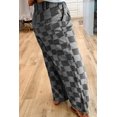 thumbnail image 3 of Ushdele Dark Grey Checkered Wide Leg Jeans: Timeless Elegance, 3 of 8