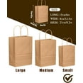 thumbnail image 3 of 50-Packs Brown Paper Gift Bags with Handles Bulk 8.3"x3"x 6" Small Size Paper Bags Multiple Uses(Small Size), 3 of 11
